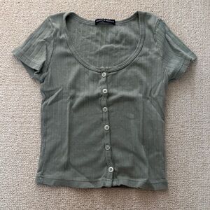 Brandy Melville Sage Green Button-Down Top